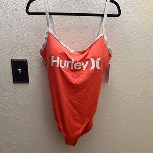 Hurley Coral One-Piece Swimsuit with White Trim